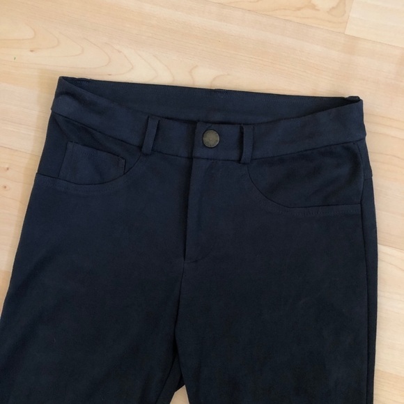 Hale Bob Dark Gray Suede Skinny Stretchy Pants - Picture 3 of 8